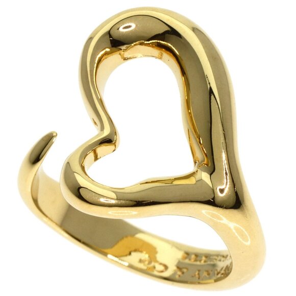 TIFFANY & CO. Heart Ring 18K Yellow Gold US Size 4.5 - Picture 1 of 7
